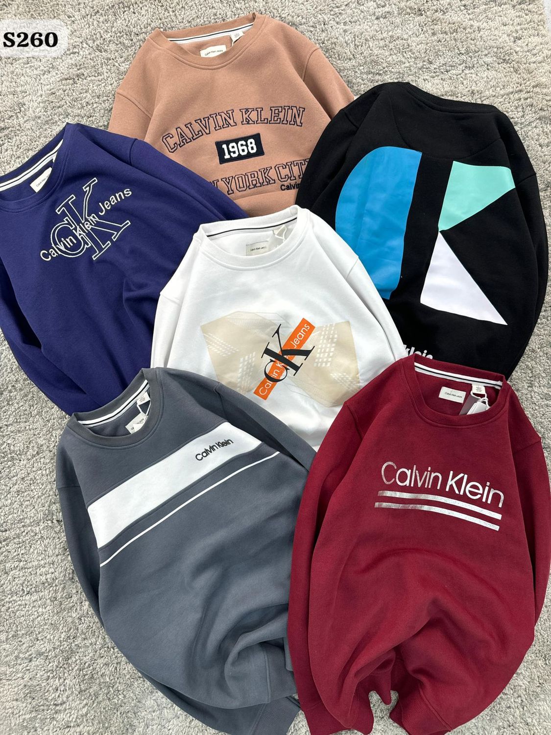 Calvin Klein Premium Quality Cotton Round Neck Half Sleeve Men&#39;s Sweatshirt - 56 Pc