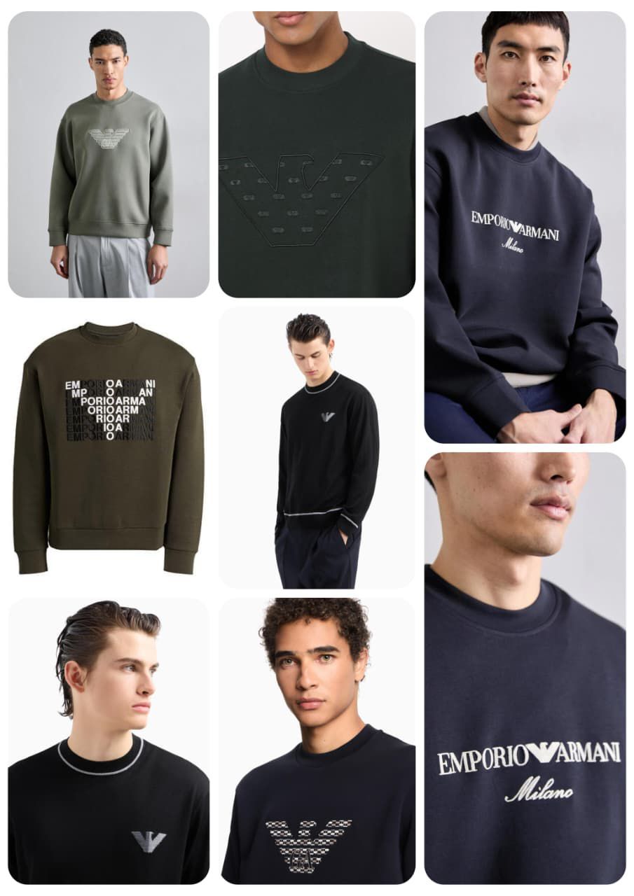 Emporio Armani Premium Quality Pure Cotton Round Neck Full Sleeve Men&#39;s Sweatshirt - 40 Pc