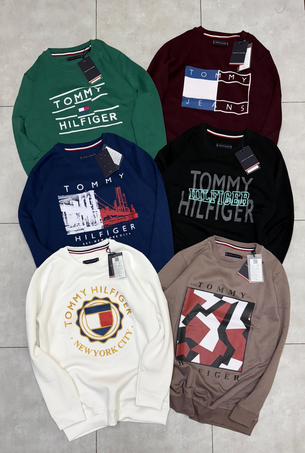 ​TOMMY HILFIGER Premium Quality Cotton Round Neck Full Sleeve Men&#39;s Sweatshirt - 28 Pc