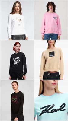 ​Karl Lagerfeld Premium Quality Cotton Round Neck Full Sleeve Women&#39;s Sweatshirt - 24 Pc