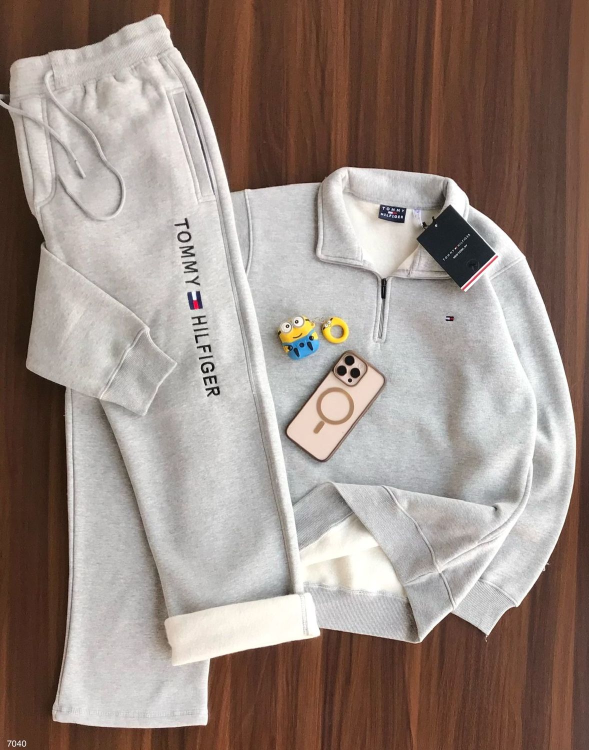 Tommy Hilfiger Premium Quality Cotton Half Zip Full Sleeve Men&#39;s Tracksuit - 24 Pc