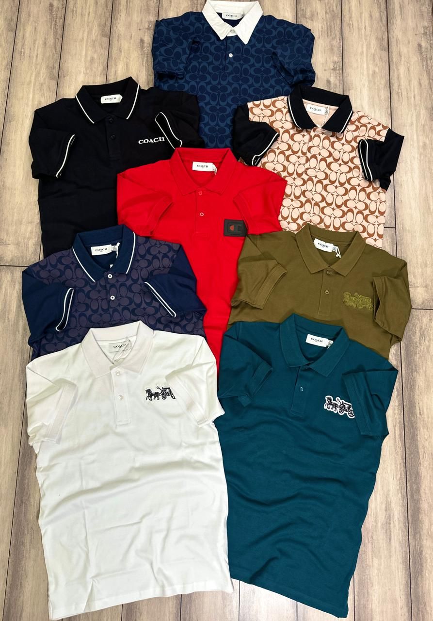 ​Coach Premium Qualty Collar Neck Half Sleeve Men&#39;s T-shirt - 36 Pc