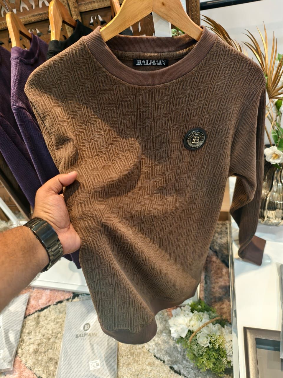 Balmain Premium Quality Cotton Round Neck Full Sleeve Men&#39;s Jumper Sweatshirt - 28 Pc