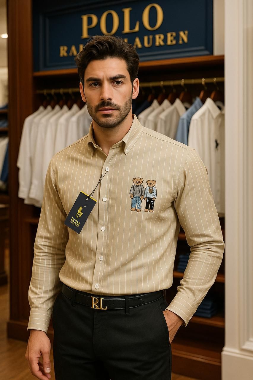 ​Ralph Lauren Premium Quality Cotton Collar Neck Full Sleeve Men&#39;s Shirt - 36 Pc
