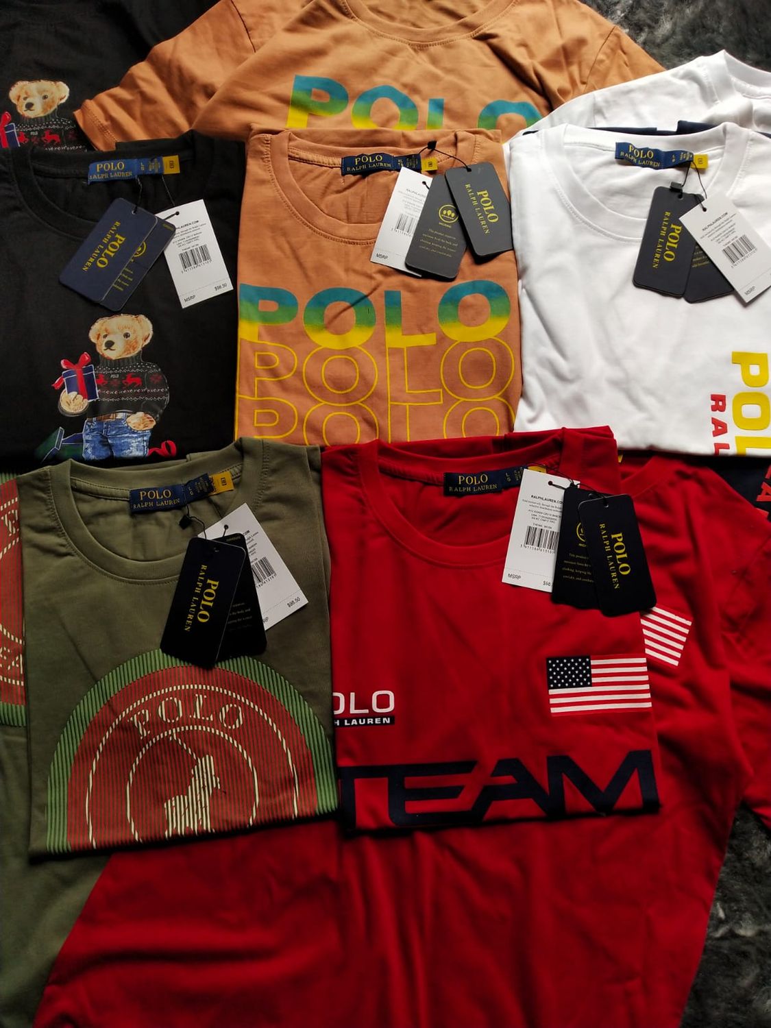 Ralph Lauren Premium Quality Cotton Crew Neck Half Sleeve Men&#39;s T-shirt - 46 Pc