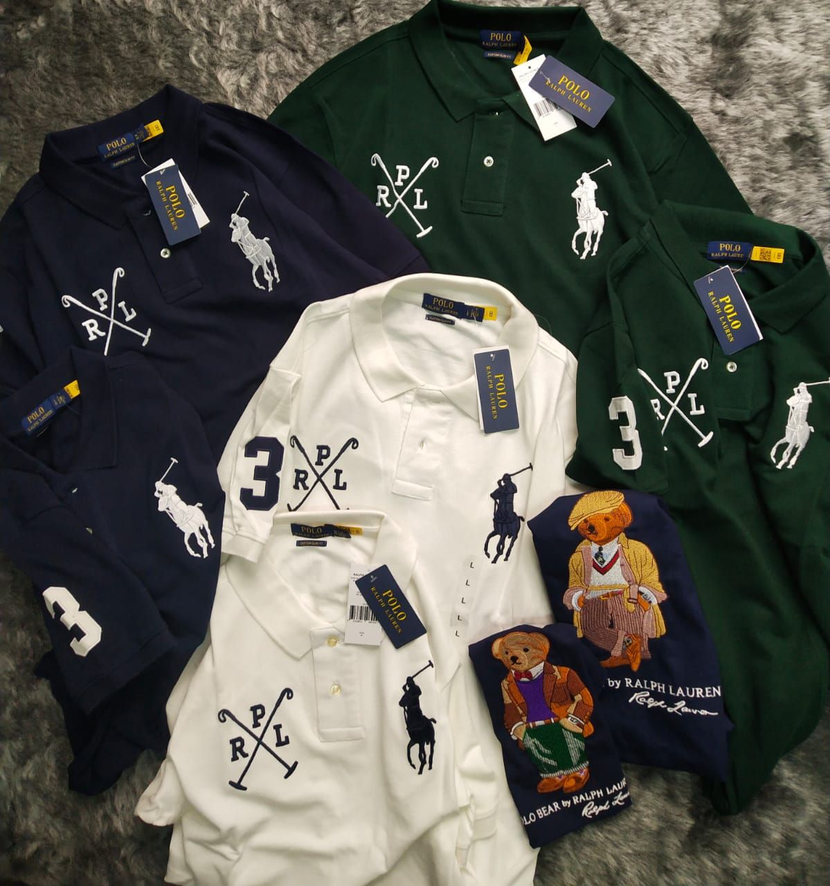 Ralph Lauren Premium Quality Cotton Collar Neck Half Sleeve Men&#39;s Polo T-shirt - 36 Pc