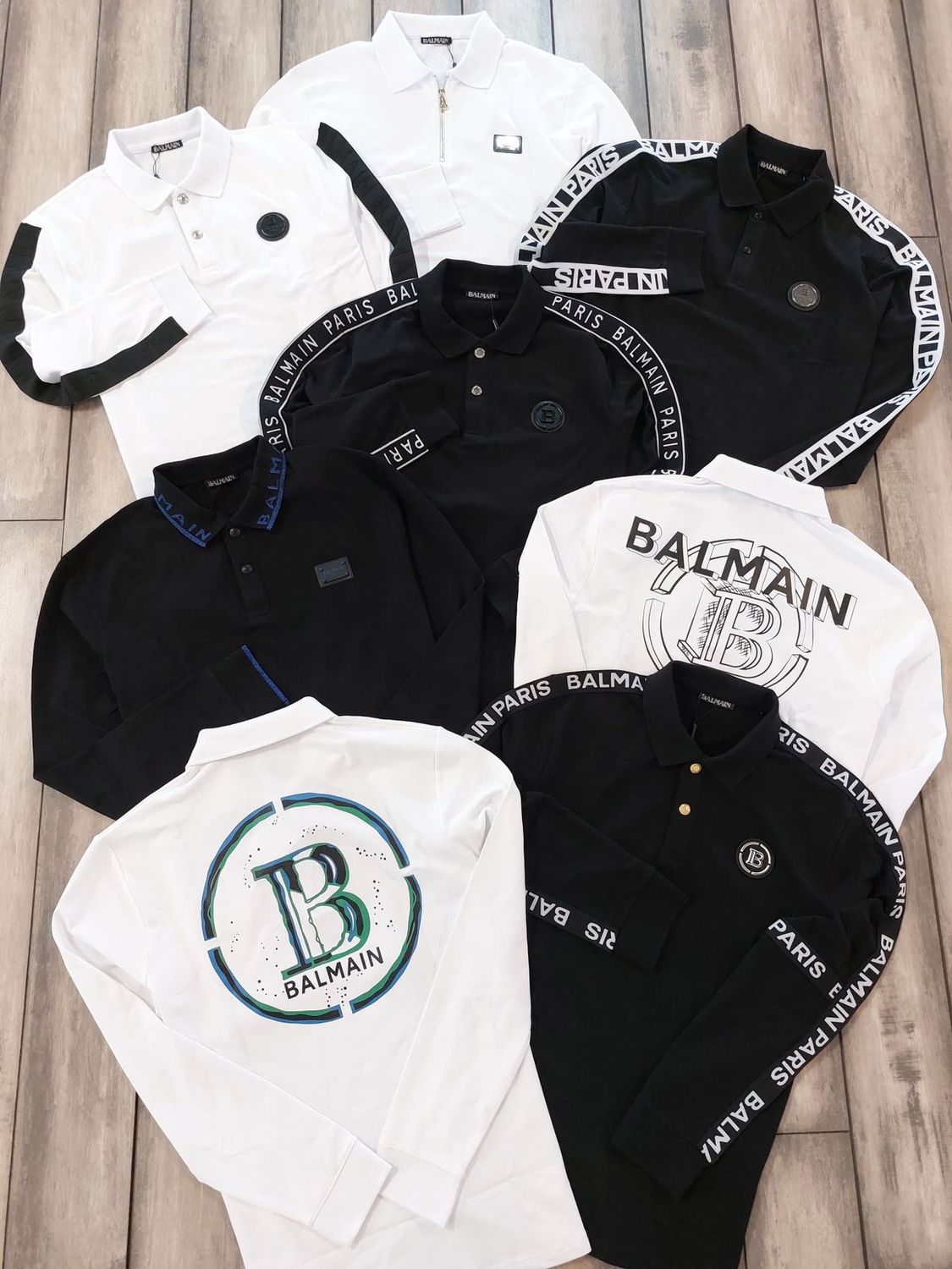 Balmain Premium Quality Collar Neck Full Sleeve Men&#39;s Polo T-shirt - 60 Pc