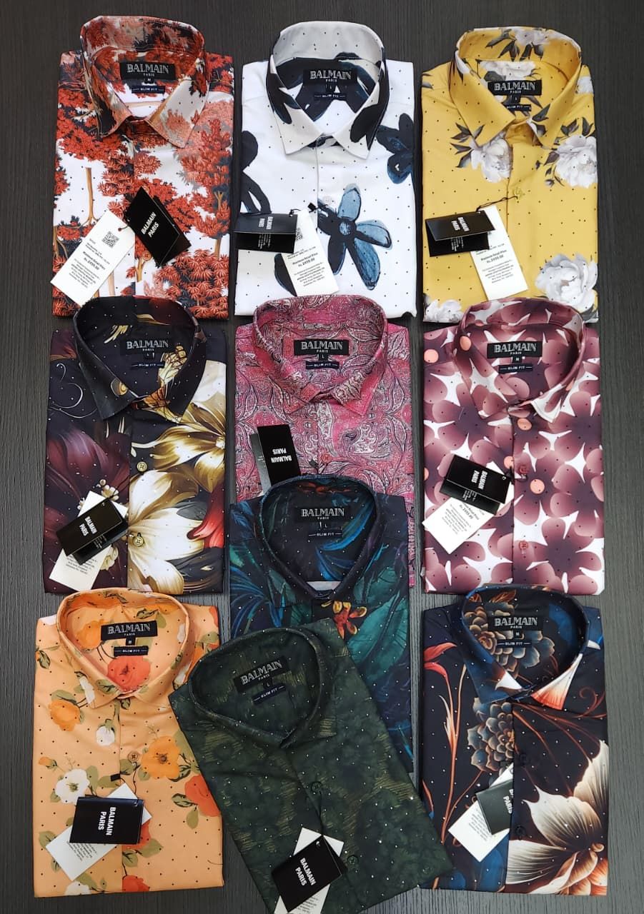 Balmain Premium Quality Collar Neck Full Sleeve Men&#39;s Shirt - 44 Pc