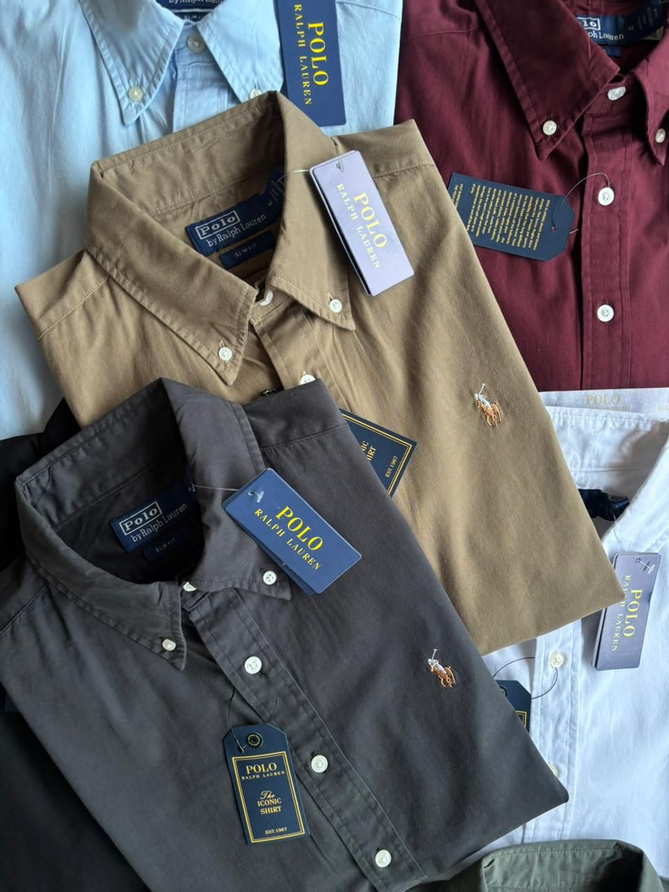 Ralph Lauren Premium Quality Rfd Twill Fabric Collar Neck Full Sleeve Men&#39;s Original Shirt - 125 Pc