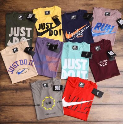 NIKE Premium Quality Imported Fourway Tencil Lycra Round Neck Half Sleeve Men&#39;s T-shirt - 43 Pc