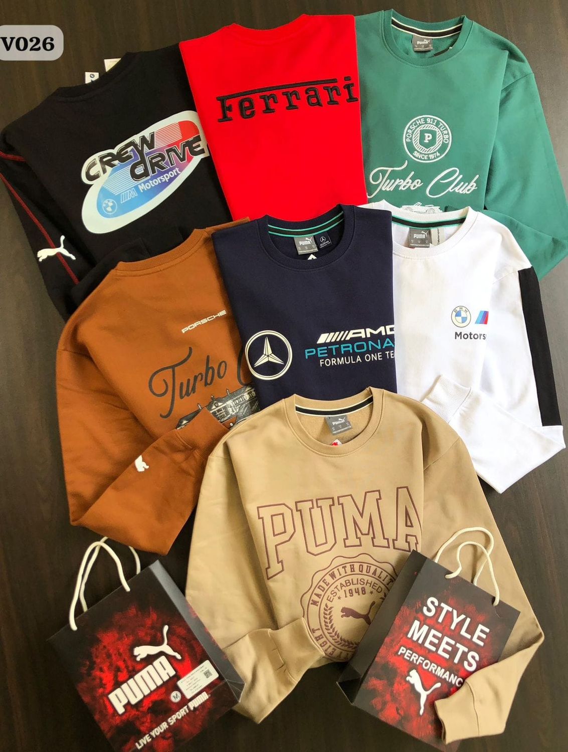 Puma Premium Quality Pure Cotton Round Neck Full Sleeve Men&#39;s Fleece Pullovers - 64 Pc