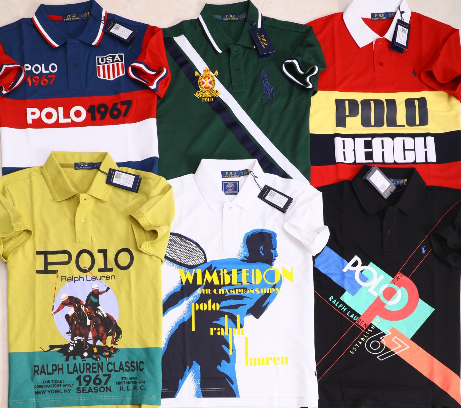 Ralph Lauren Premium Quality Collar Neck Half Sleeve Men&#39;s T-shirt - 85 Pc