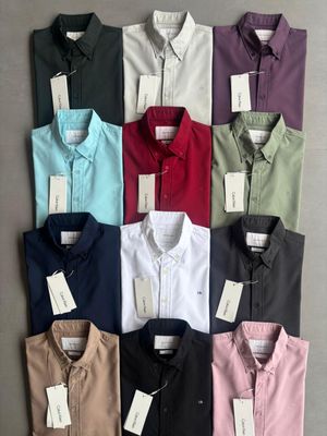 Calvin Klein Premium Quality Cotton Stretch Oxford Fabric Collar Neck Full Sleeve Men&#39;s Shirt - 90 Pc