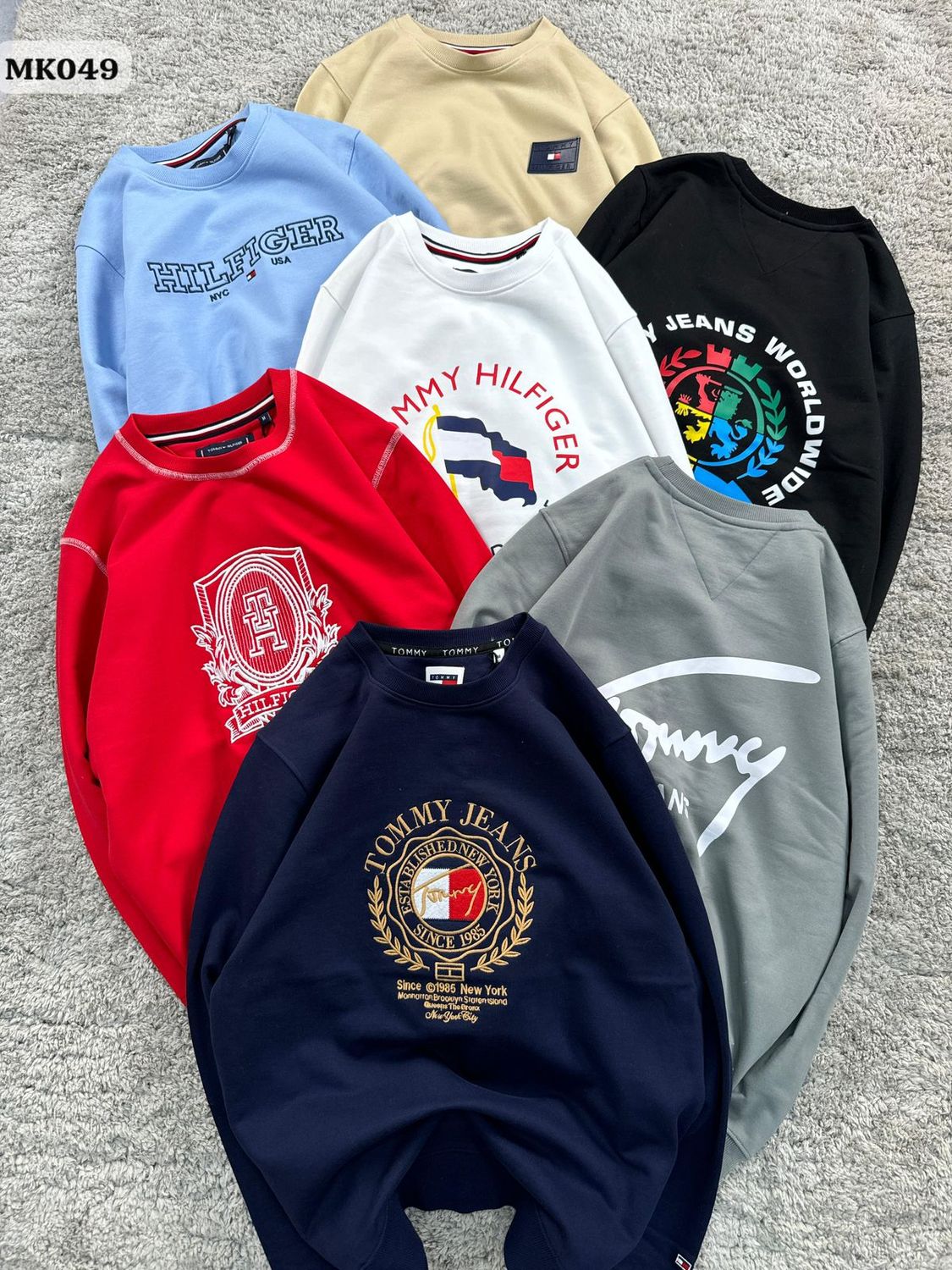 Tommy Hilfiger Premium Quality Cotton Round Neck Full Sleeve Men&#39;s Pullovers - 62 Pc