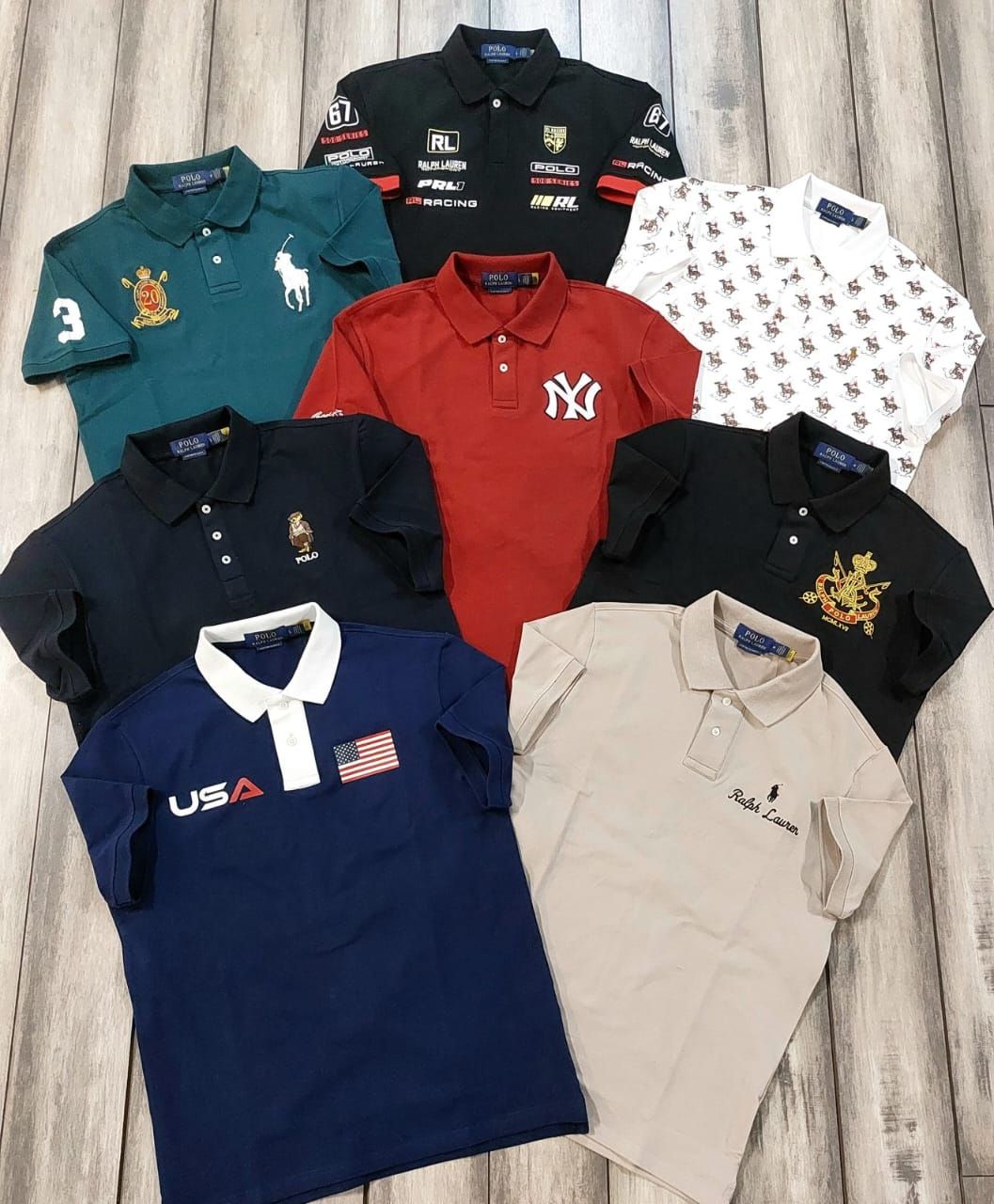 Ralph Lauren Premium Quality Lycra Collar Neck Half Sleeve Men&#39;s Polo T-shirt - 60 Pc