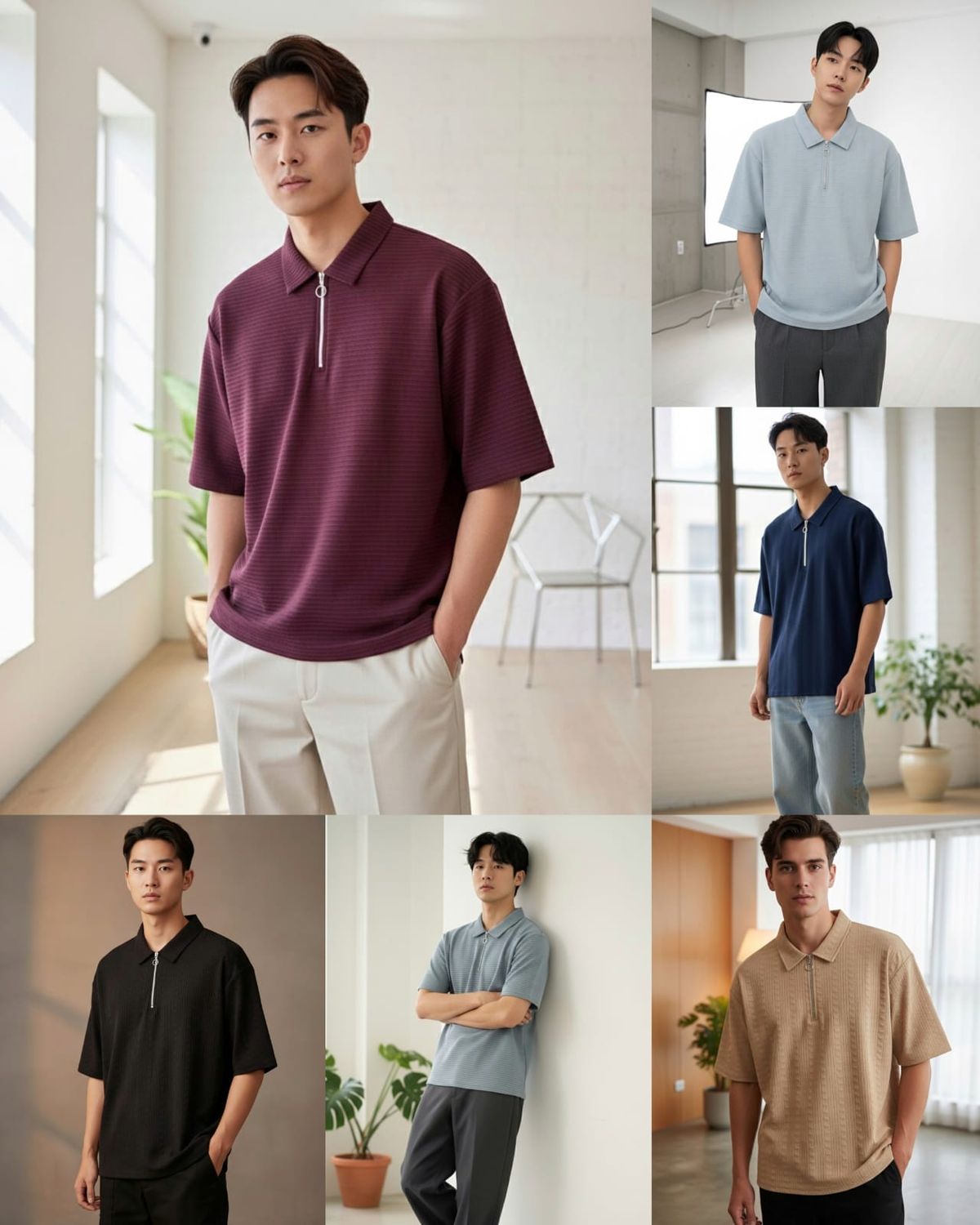 Zara Man Premium Quality Zipper Dropshoulder Men&#39;s T-shirt - 40 Pc