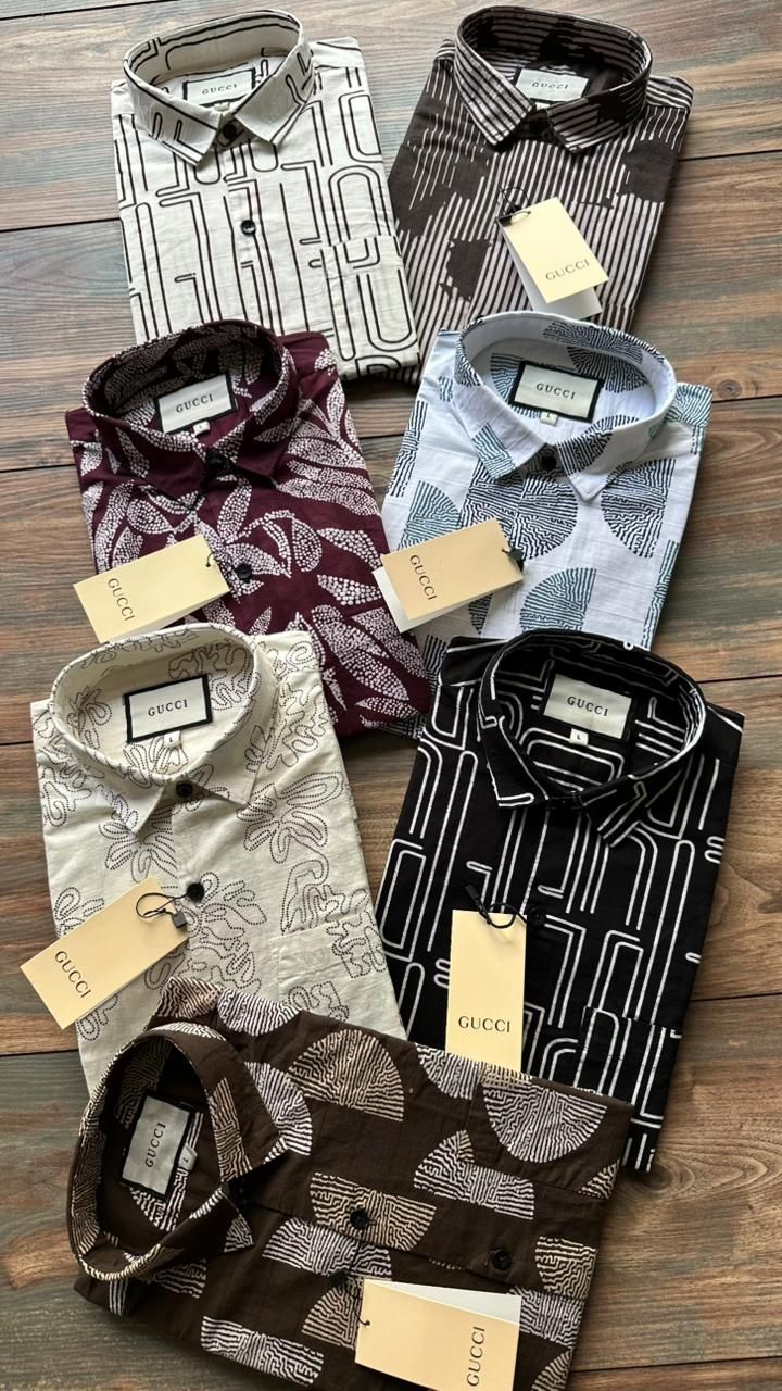 Gucci Premium Quality Pure Cotton Collar Neck Full Sleeve - 53 Pc