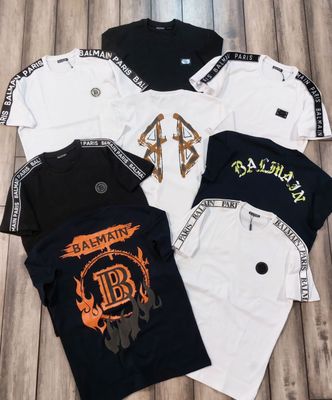 Balmain Premium Quality Round Neck Half Sleeve Men's T-Shirts - 68 Pc