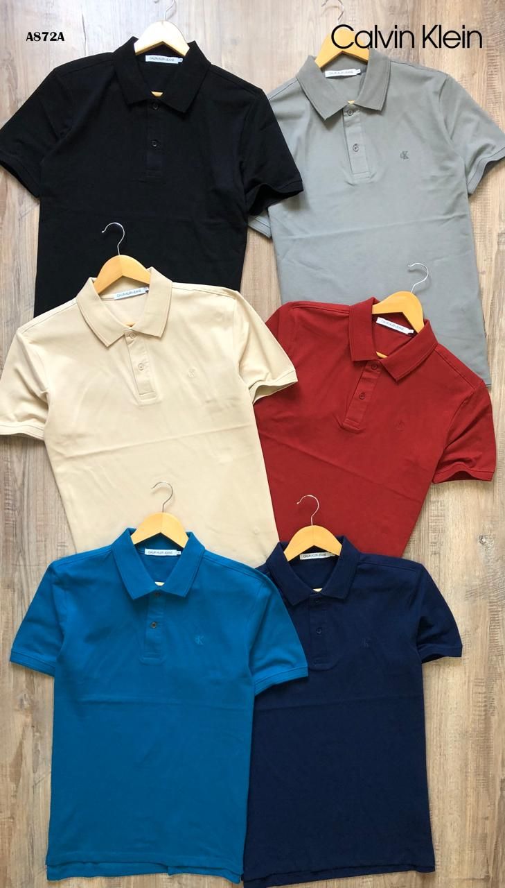 Calvin Klein Premium Quality Cotton Collar Neck Half Sleeve Men&#39;s T-shirt - 39 Pc