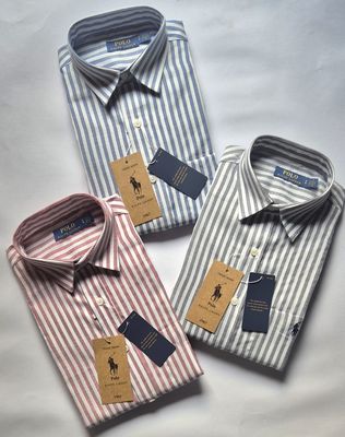 Ralph Lauren Premium Quality Cotton Linen Collar Neck Full Sleeve Men's Shirt - 40 Pc