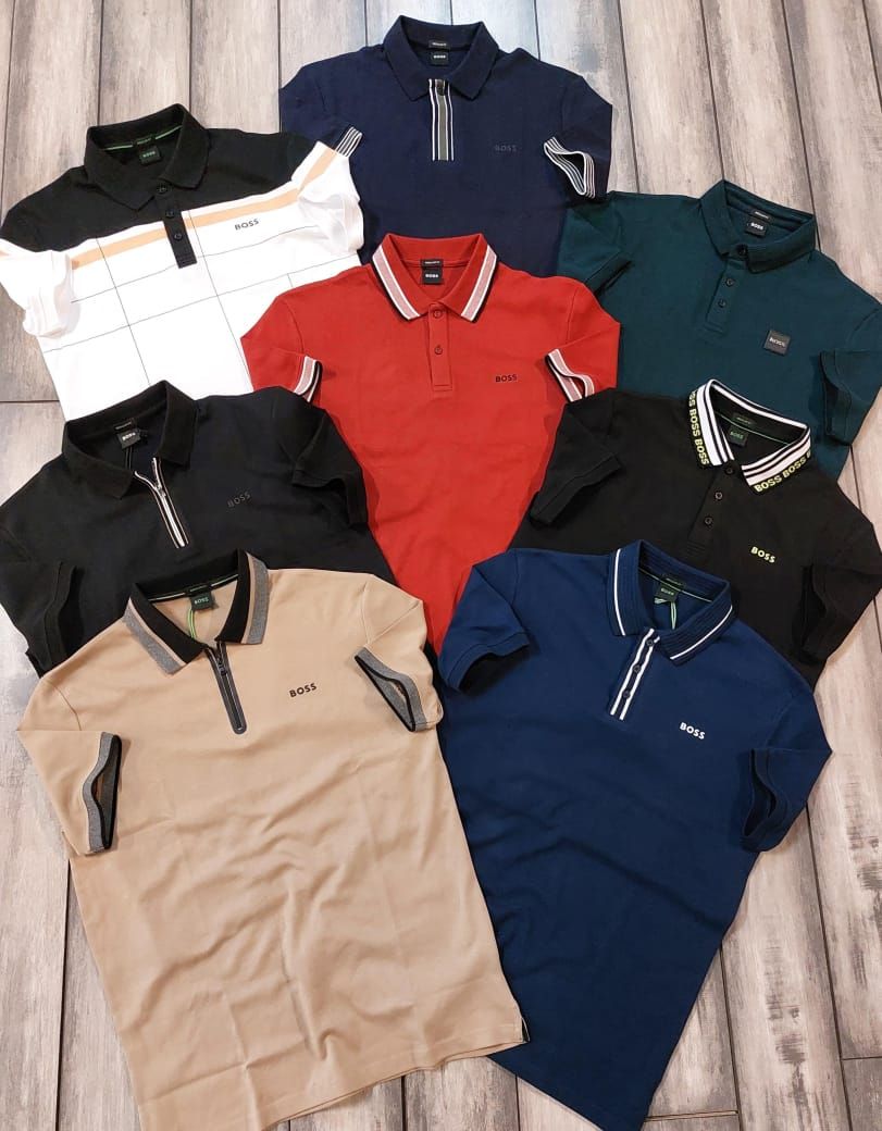 Boss Premium Quality Collar Neck Half Sleeve Men&#39;s T-shirt - 68 Pc