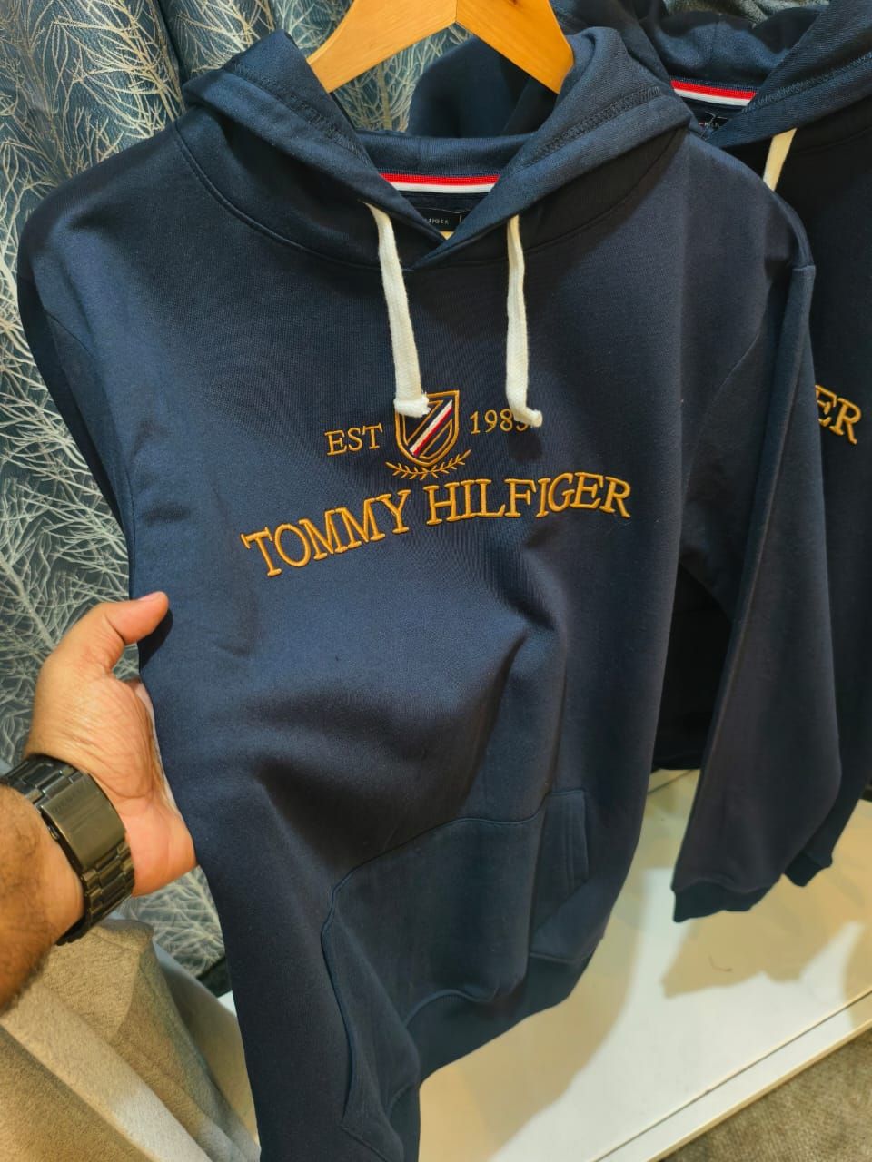 Tommy Hilfiger Premium Quality Cotton Full Sleeve Hooded Pullover - 44 Pc