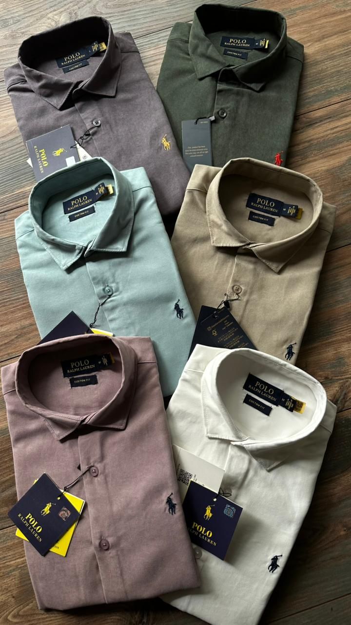 Ralph Lauren Premium Quality Collar Neck Full Sleeve Men&#39;s Shirt - 47 Pc