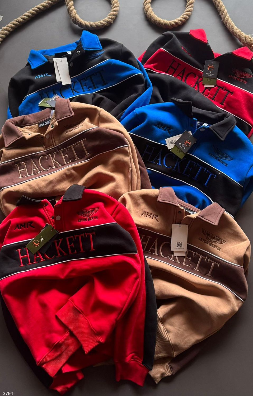 Hackett Premium Quality Cotton Polo Collar Neck Full Sleeve Men&#39;s Sweatshirt - 24 Pc