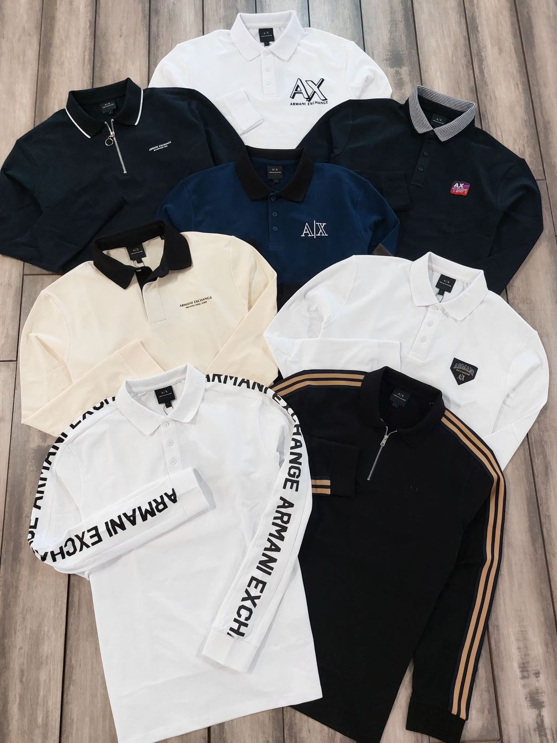 Armani Exchange Premium Quality Collar Neck Full Sleeve Men’s Polo T-Shirts - 60 Pc