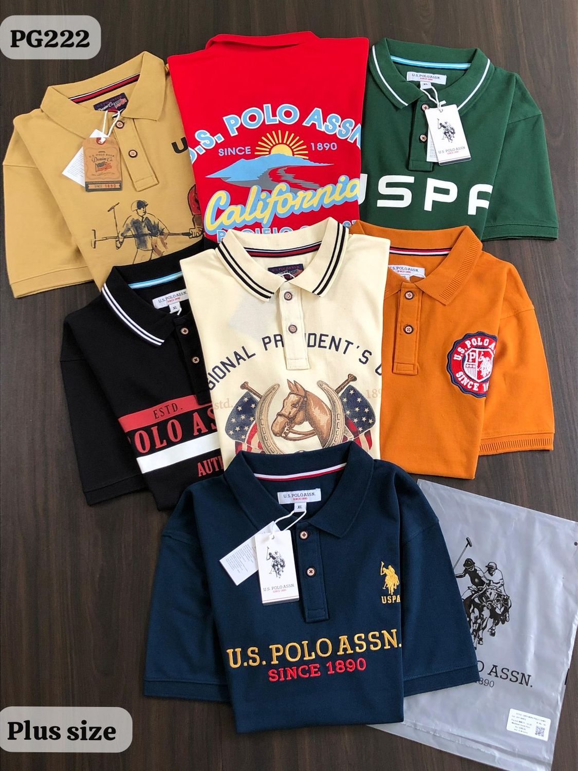 Us polo Assn Premium Quality (Plus Size) Collar Neck Half Sleeve Men&#39;s T-shirt - 66 Pc