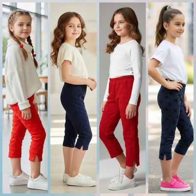 Jockey Premium Quality V Cut Capri Cotton Girls Capri - 100 Pc