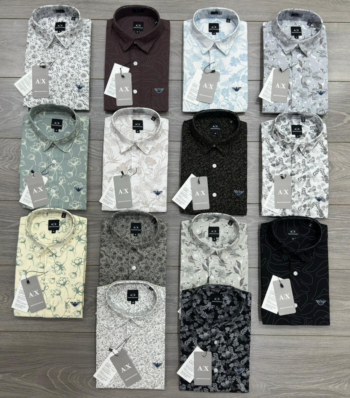 Armani Exchange Premium Quality Cotton Linen Collar Neck Full Sleeve Mens Shirt - 72 Pc