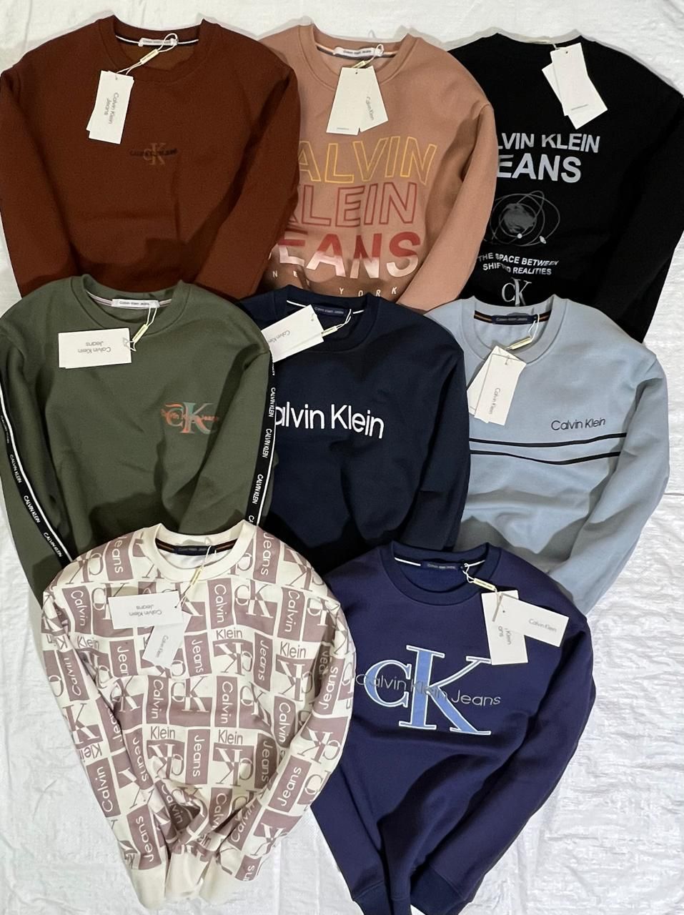 ​Calvin klein Premium Cotton Fleece Quality Round Neck Full Sleeve Men&#39;s Winter Sweatshirts - 63 Pc