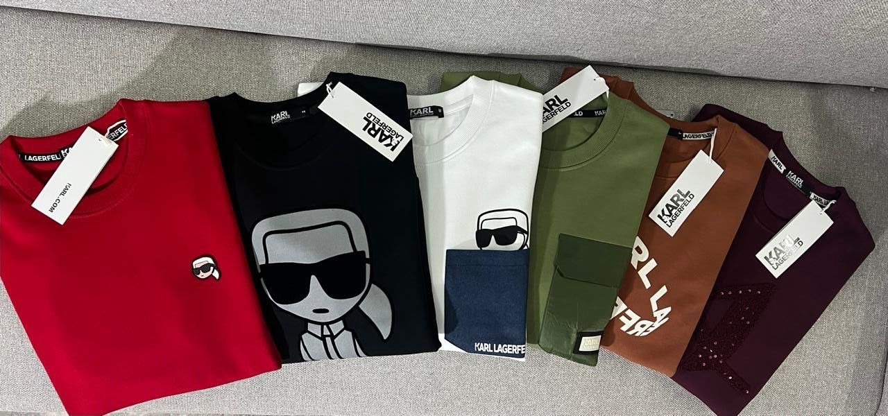 ​Karl legerfeld Premium Quality Round Neck Full Sleeve Men&#39;s T-shirt - 58 Pc