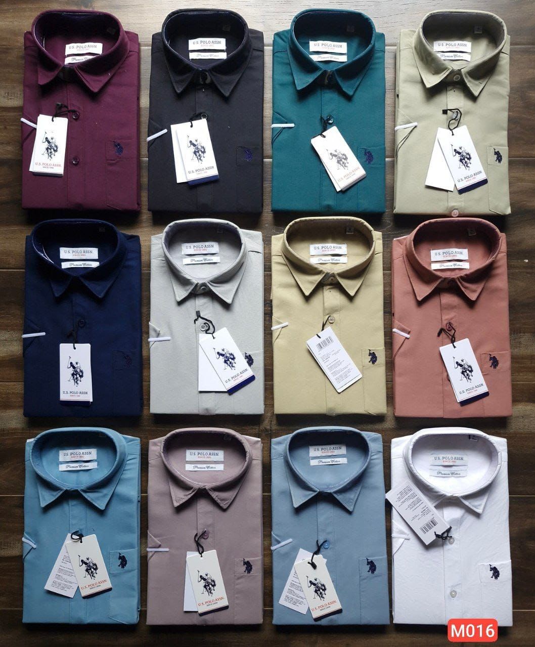Us Polo Assn Premium Quality Cotton Collar Neck Half Sleev Men&#39;s Shirt - 52 Pc