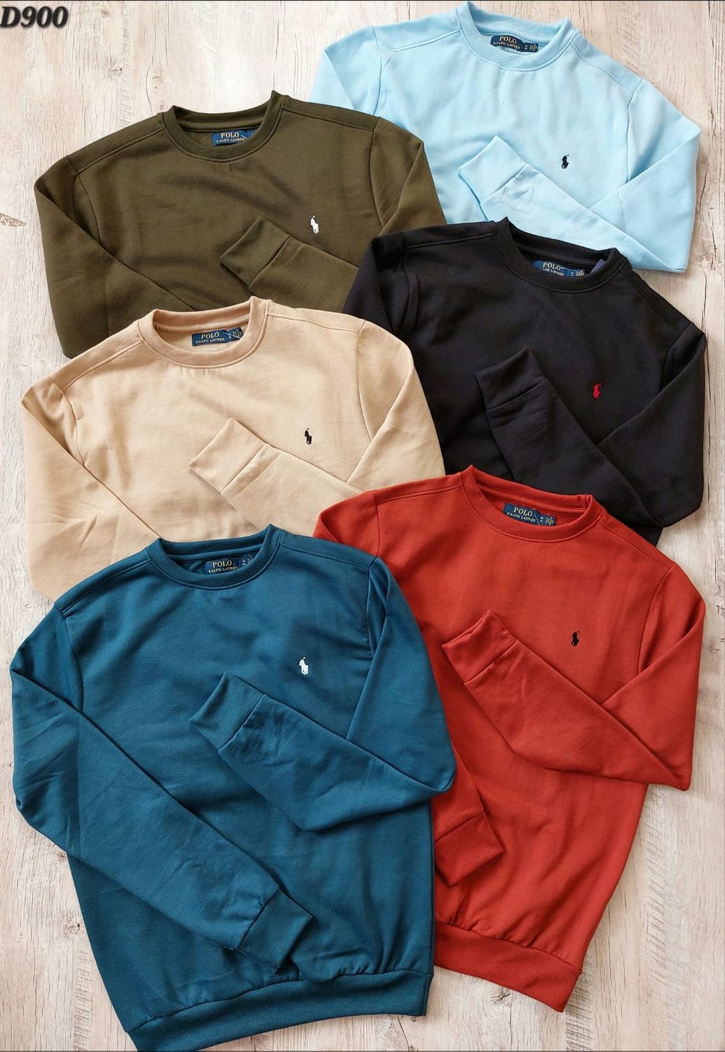 Ralph Lauren Premium Quality Loopknit Fleece Round Neck Full Sleeve Men&#39;s Sweatshirt - 52 Pc