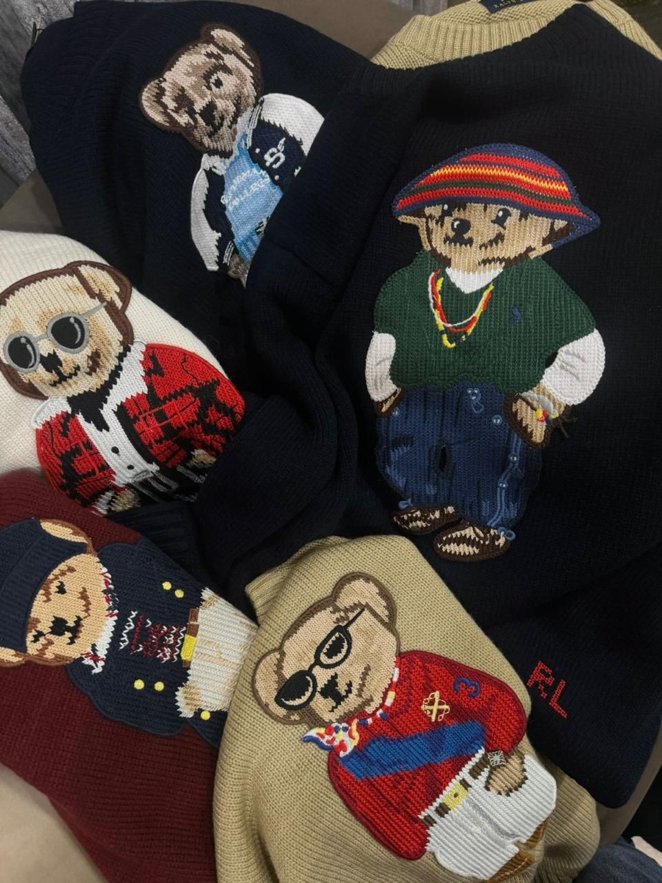 Ralph Lauren Premium Quality Limited Teddy Bear Edition Round Neck Full Sleeve Men&#39;s Sweaters - 52 Pc