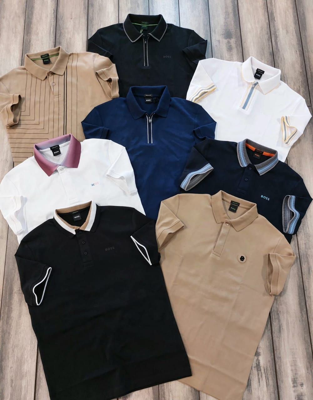 Boss Premium Quality Collar Neck Half Sleeve Men&#39;s T-shirt - 68 Pc