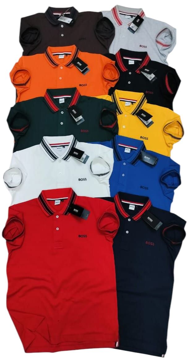 Boss Premium Quality Pure Cotton Collar Neck Half Sleeve Men&#39;s T-shirt - 42 Pc.