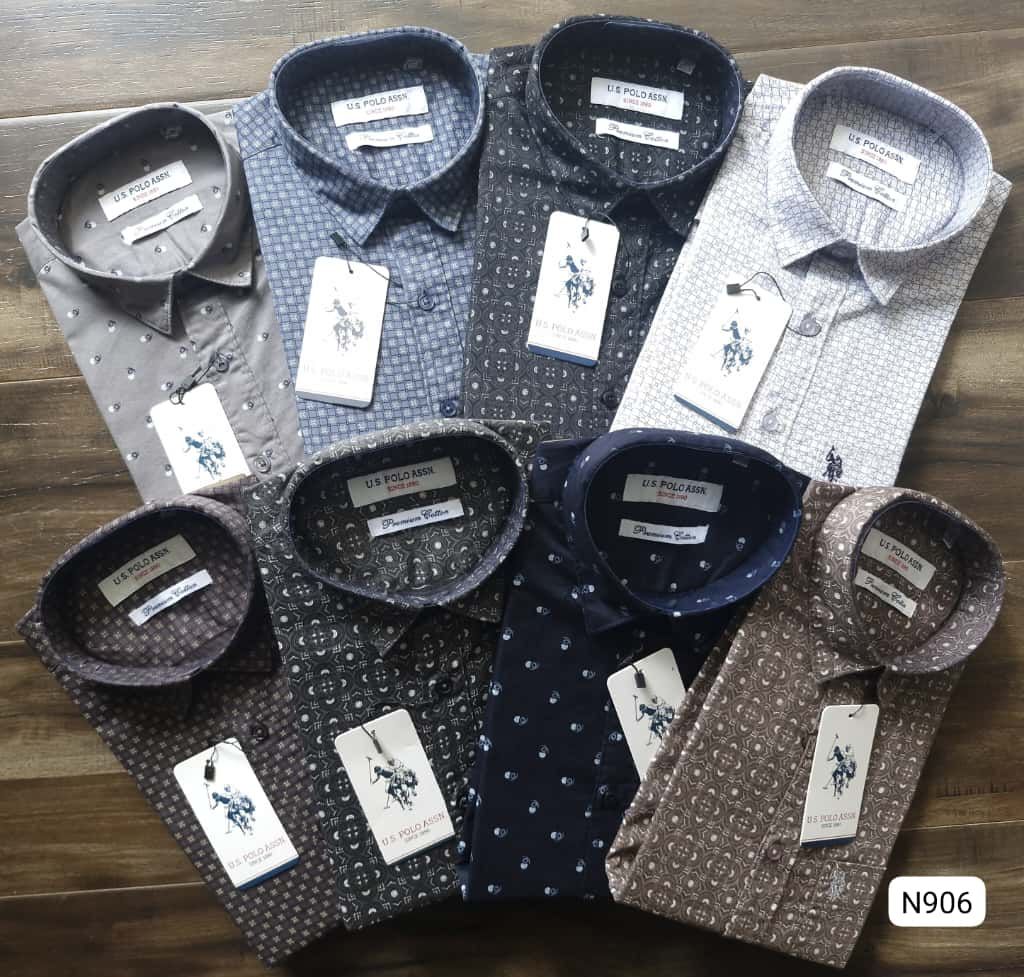 Us Polo Assn. Premium Quality Cotton Collar Neck Full Sleeve Men&#39;s Shirt - 36 Pc