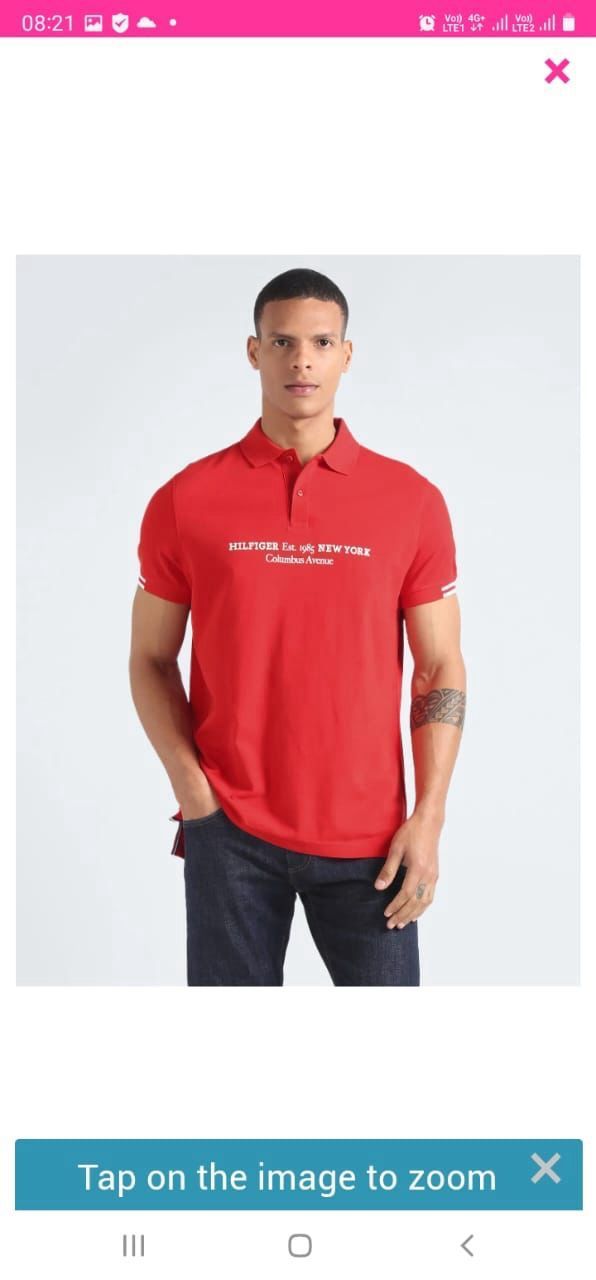 ​Tommy Hilfiger (Big Size ) Premium Quality Cotton Collar Neck Half Sleeve Men&#39;s T-shirt - 37 Pc