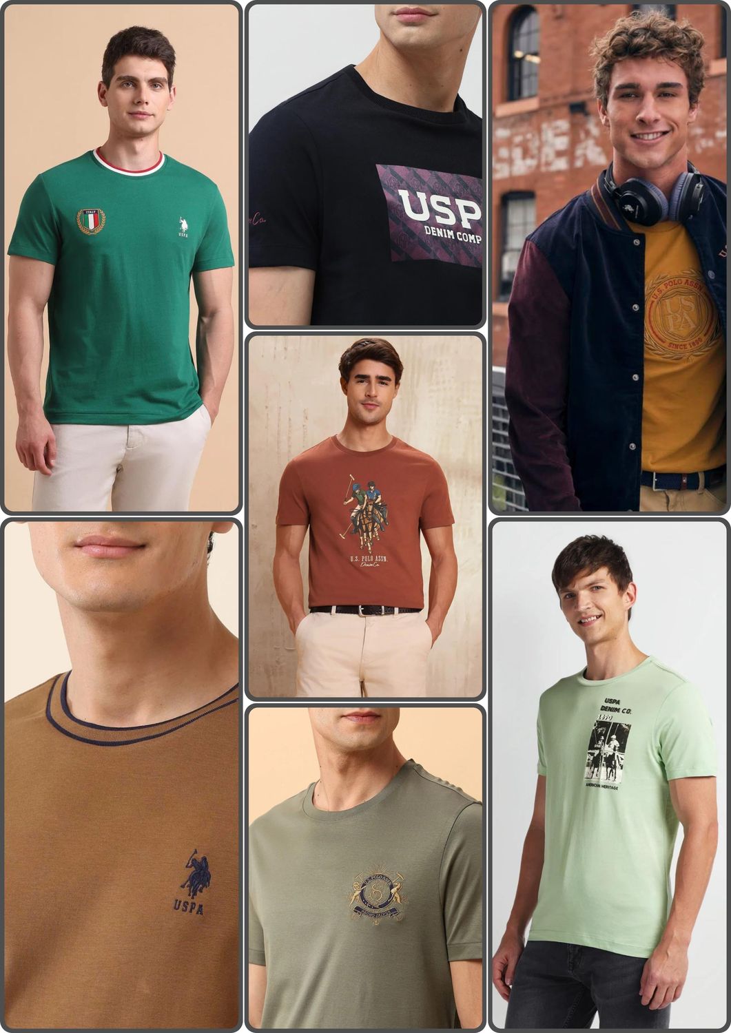 Us Polo ( Big Size ) Premium Quality Round Neck Half Sleeve Men&#39;s T-shirt - 46 Pc