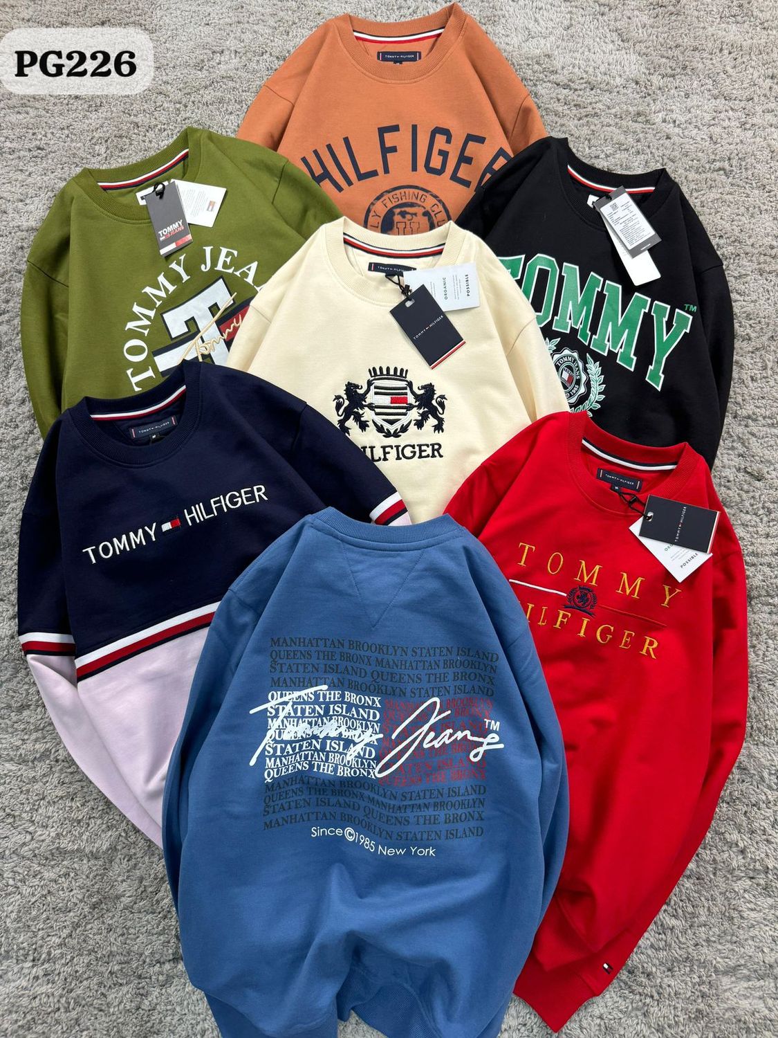 Tommy Hilfiger Premium Quality Cotton Round Neck Full Sleeve Men&#39;s Pullovers - 64 Pc
