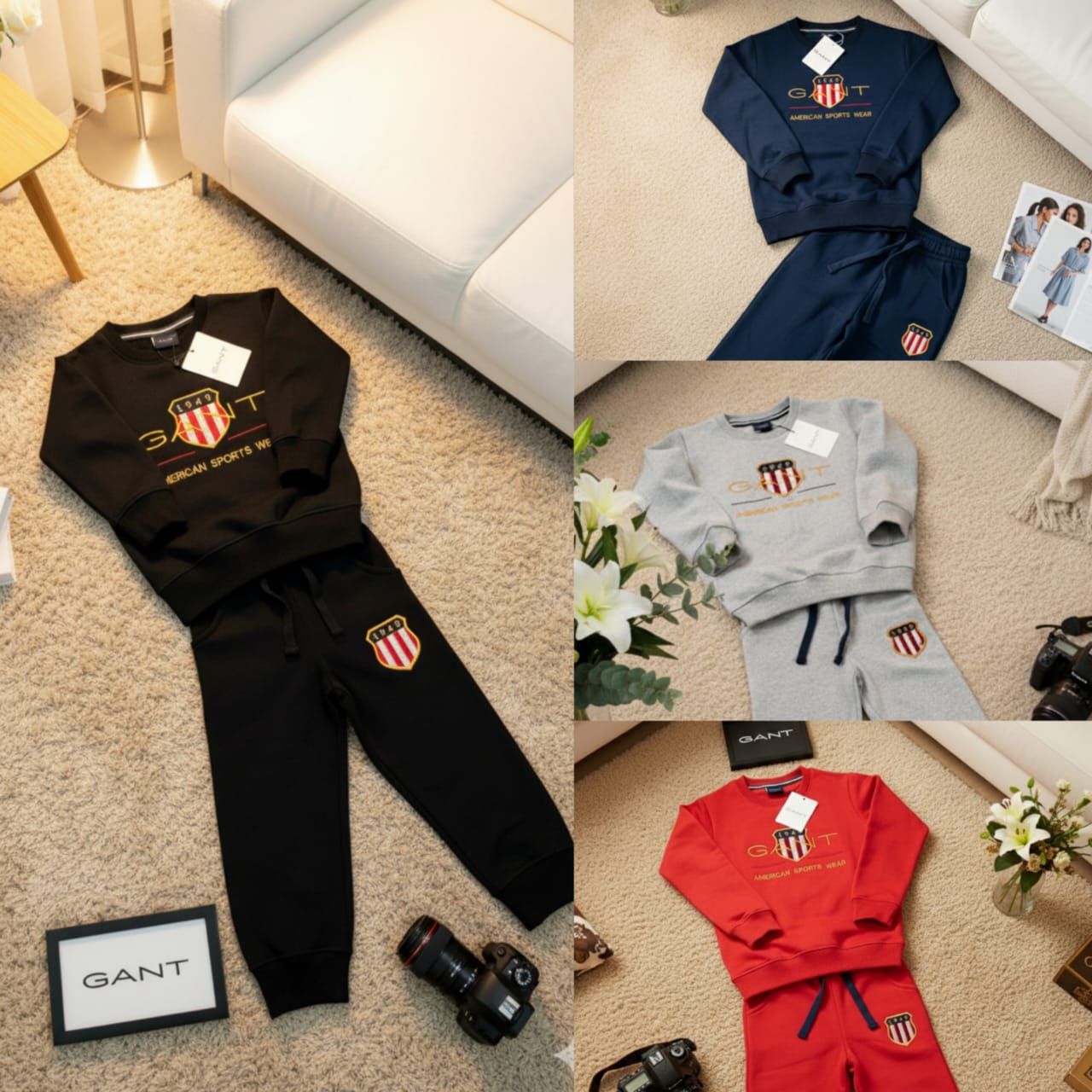 Gant Premium Quality Round Neck Full Sleeve T-shirt &amp; Pant Kids Co-ord Set - 32 Set