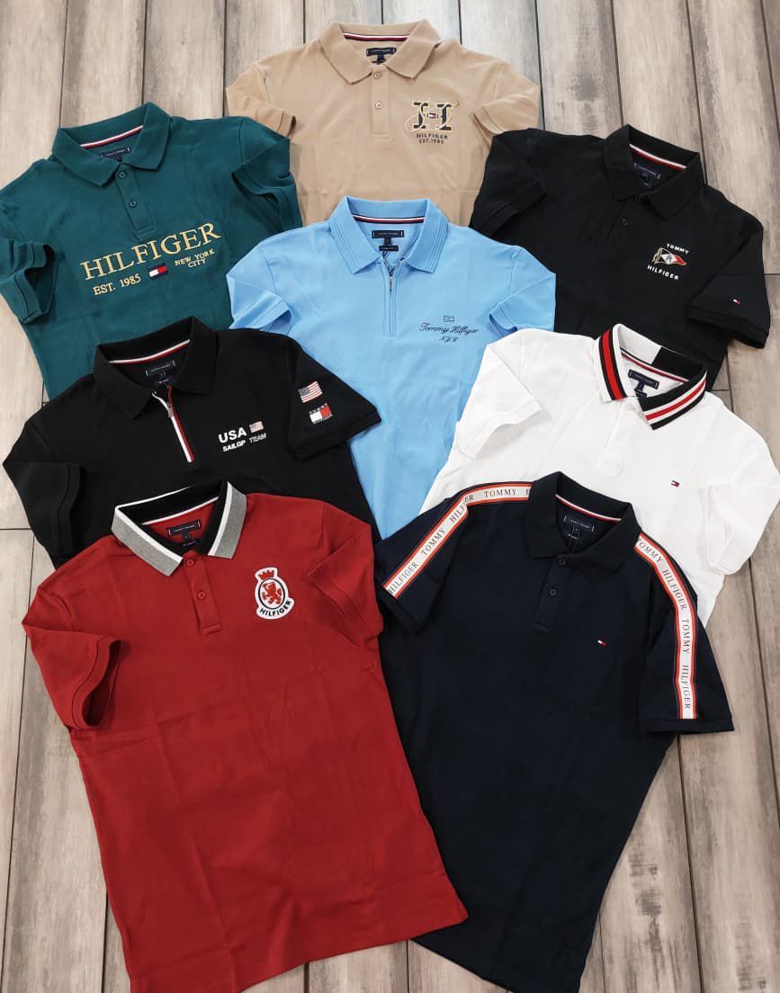 ​Tommy Premium Quality Collar Neck Half Sleeve Men&#39;s T-shirt - 68 Pc