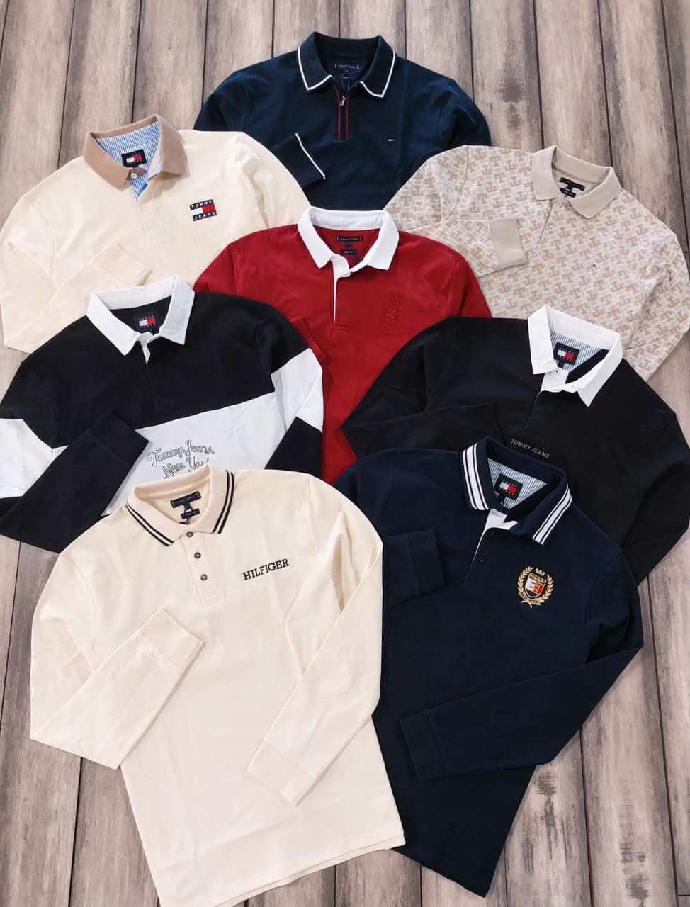 Tommy Premium Quality Collar Neck Full Sleeve Men&#39;s Polo T-Shirts - 60 Pc