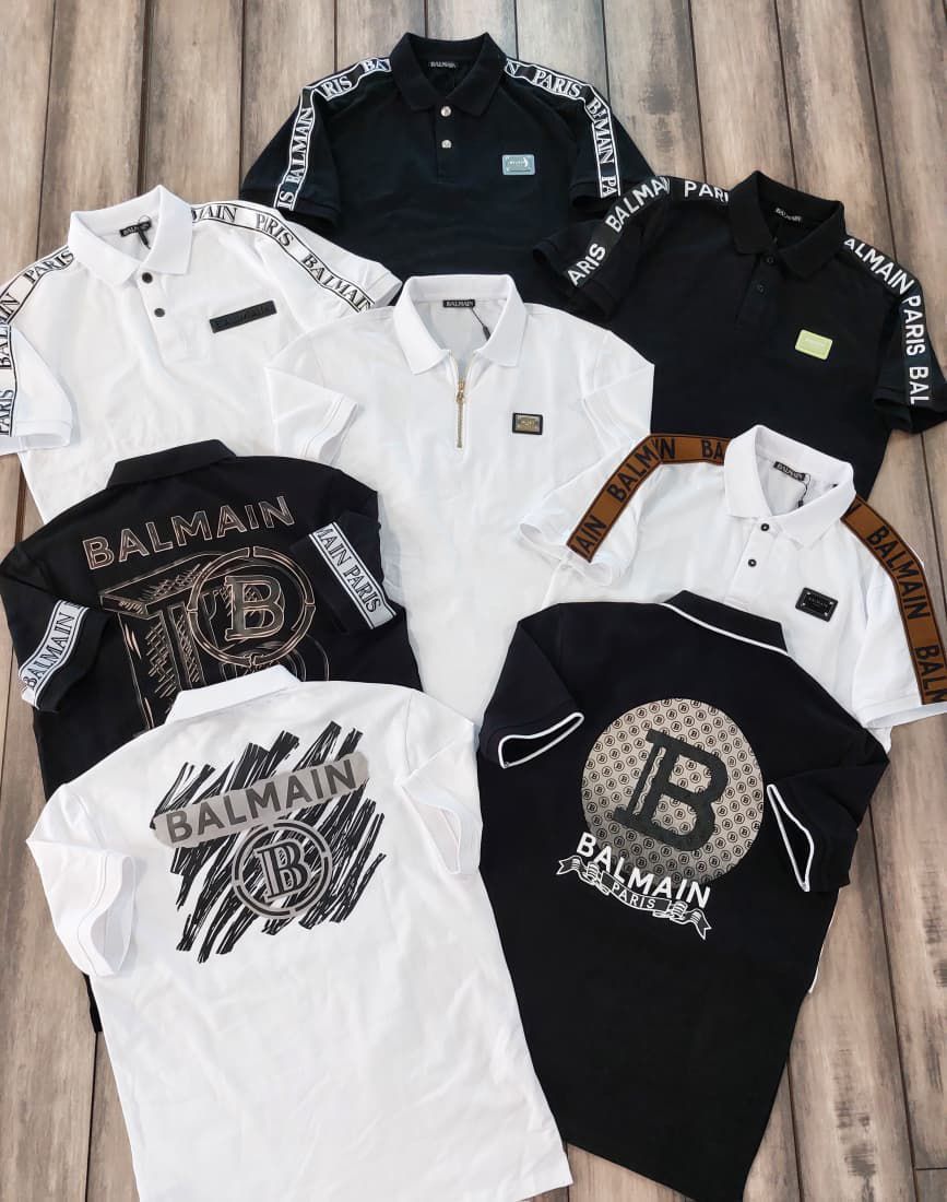 Balmain Premium Quality Collar Neck Half Sleeve Men’s Polo T-Shirts - 60 Pc