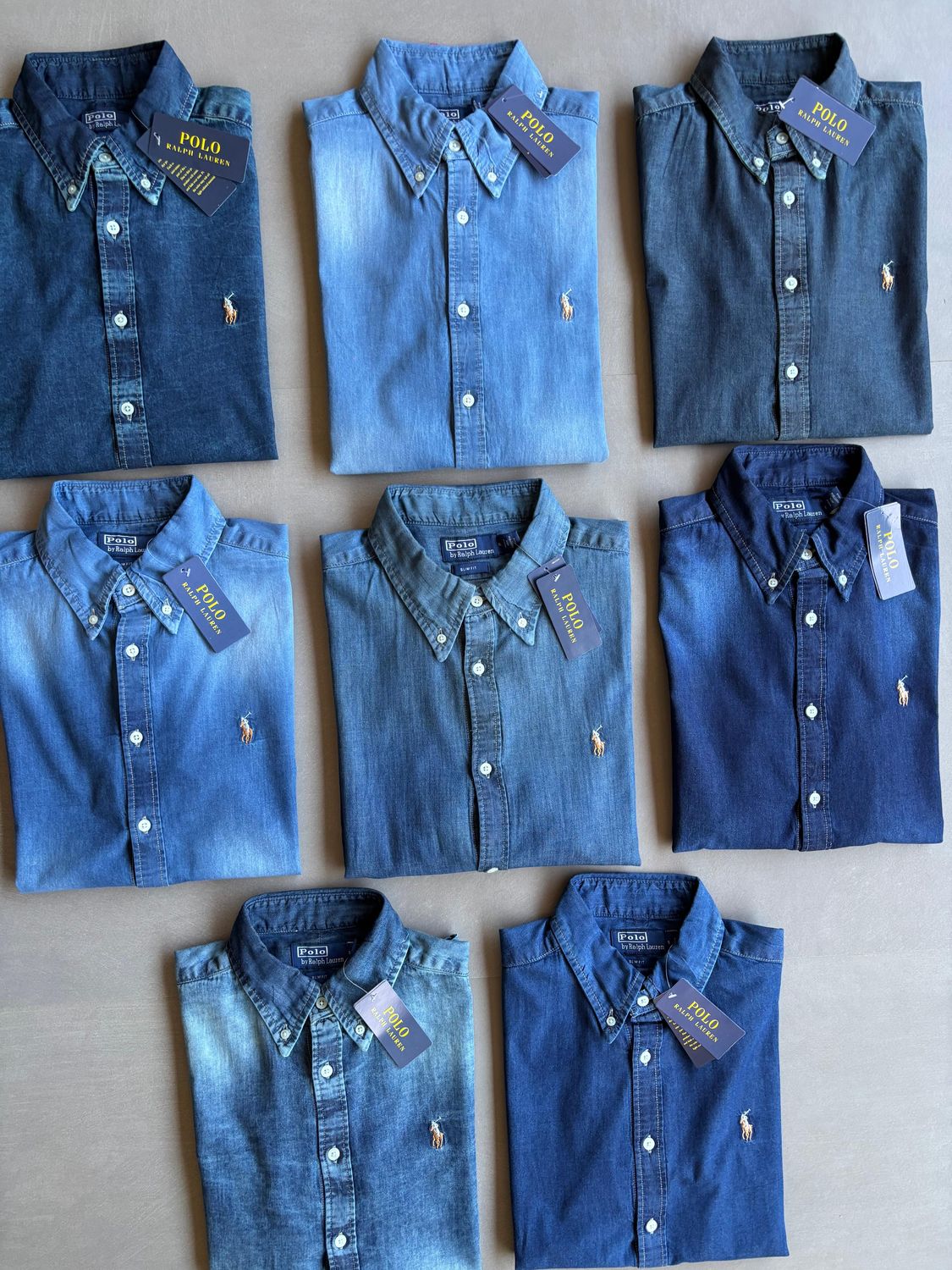 Ralph Lauren Premium Quality Collar Neck Full Sleeve Men&#39;s Denim Shirt - 70 Pc