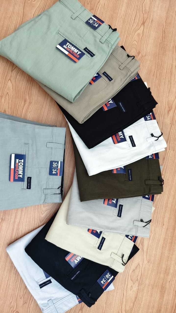 Tommy Hilfiger (Big Size) Premium Quality Cotton Lycra Linen Fabric Men&#39;s Pant - 74 Pc
