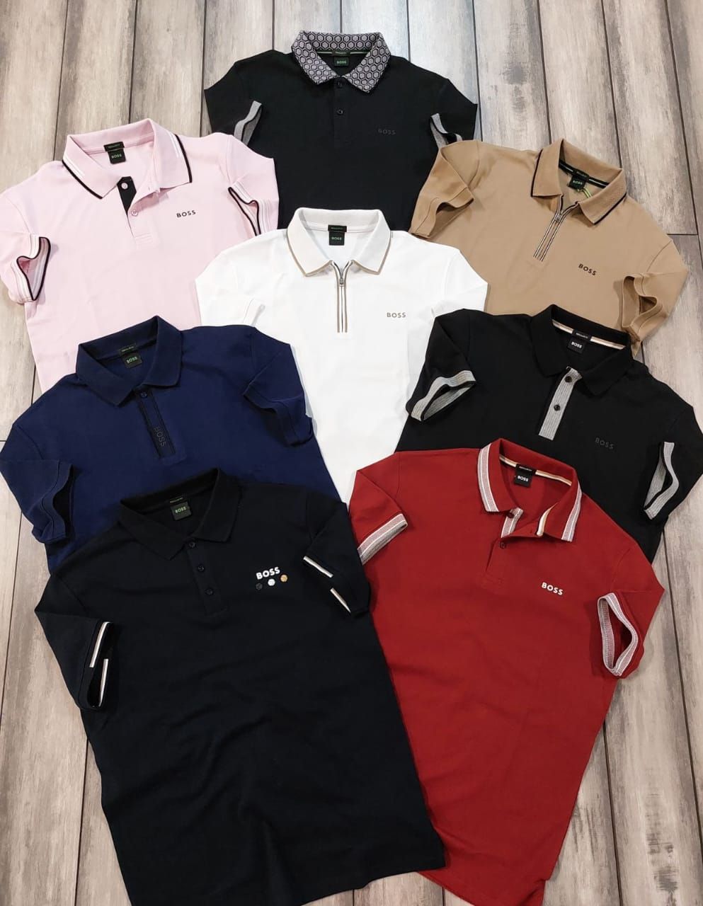 Boss Premium Quality Collar Neck Half Sleeve Men&#39;s T-shirt - 68 Pc